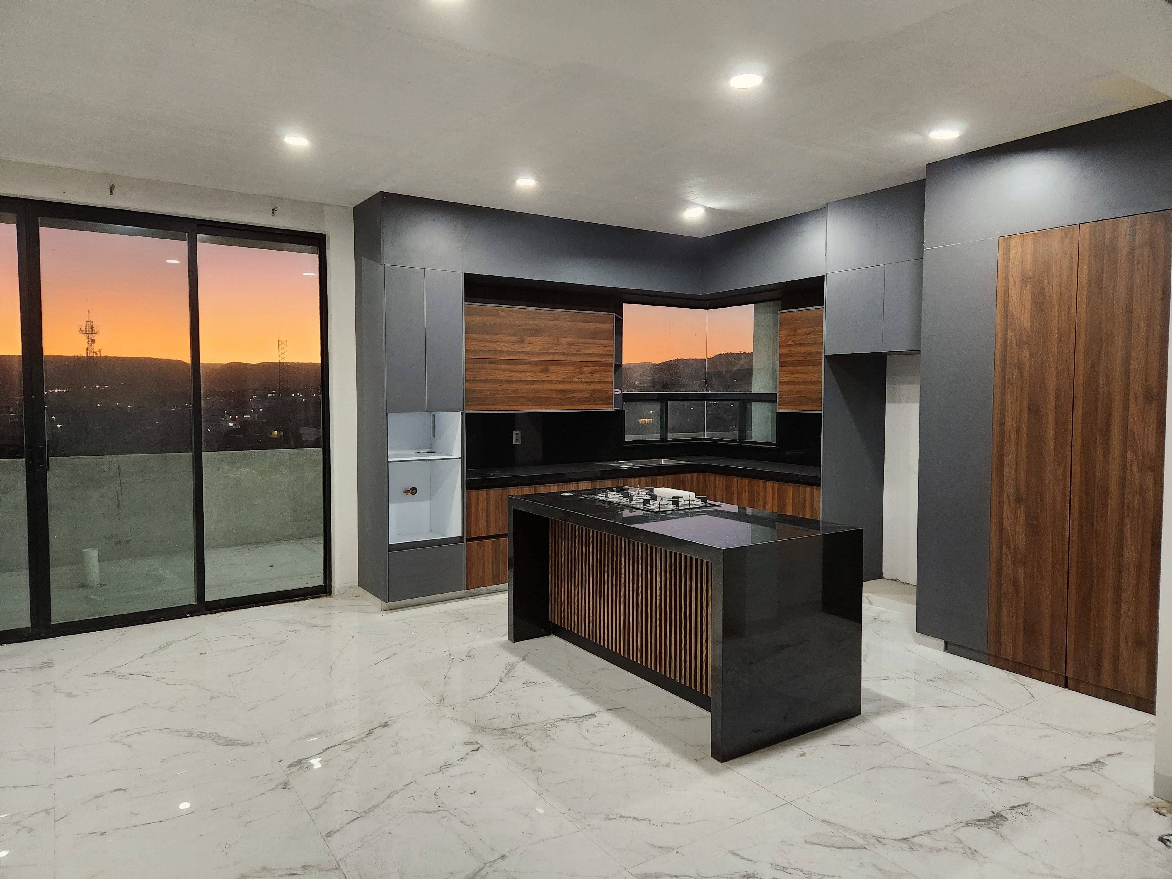 Cocina Atardecer en escuadra